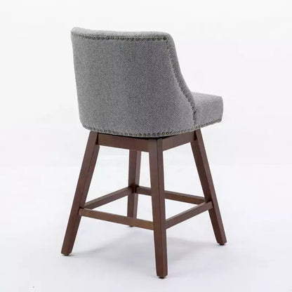 Zeus & Ruta Upholstered Swivel Barstools Set of 2 with 26 Counter Height
