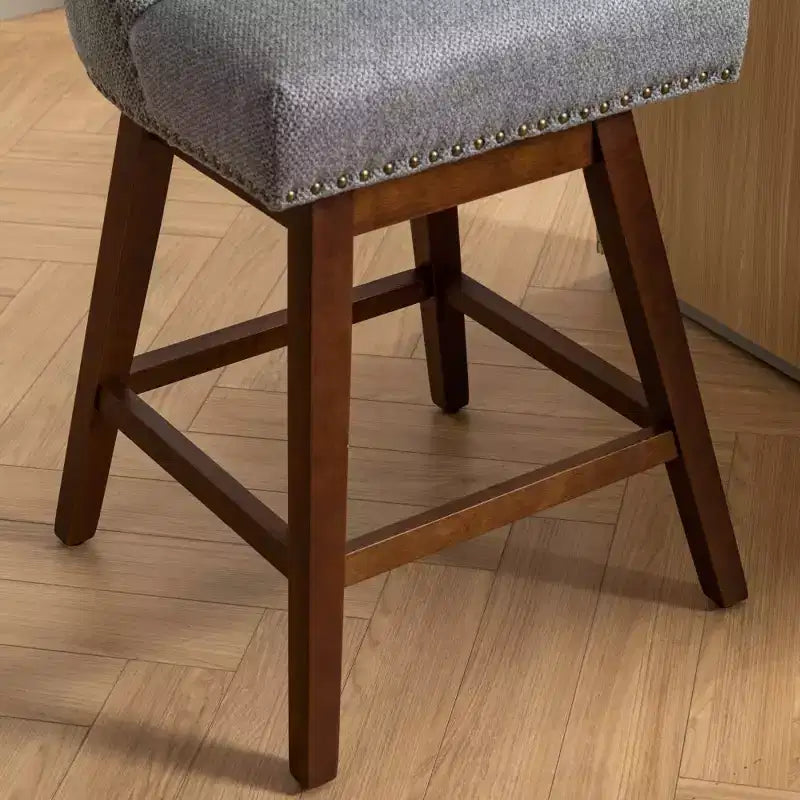 Zeus & Ruta Upholstered Swivel Barstools Set of 2 with 26 Counter Height