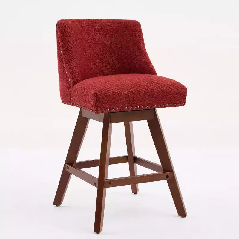 Zeus & Ruta Upholstered Swivel Barstools Set of 2 with 26 Counter Height