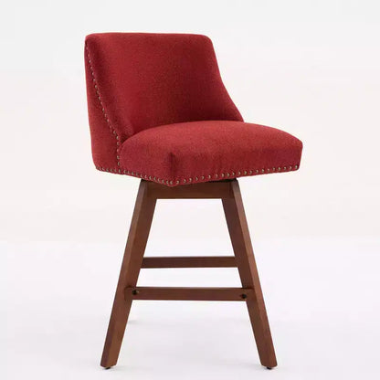 Zeus & Ruta Upholstered Swivel Barstools Set of 2 with 26 Counter Height