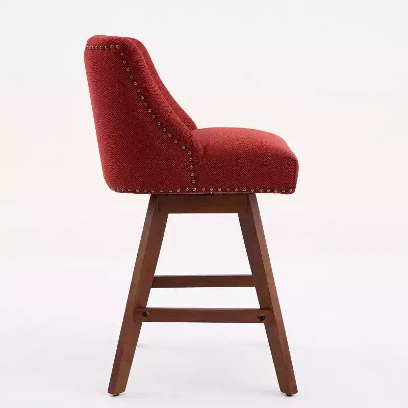 Zeus & Ruta Upholstered Swivel Barstools Set of 2 with 26 Counter Height