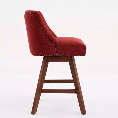 Zeus & Ruta Upholstered Swivel Barstools Set of 2 with 26 Counter Height