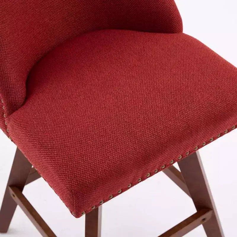Zeus & Ruta Upholstered Swivel Barstools Set of 2 with 26 Counter Height