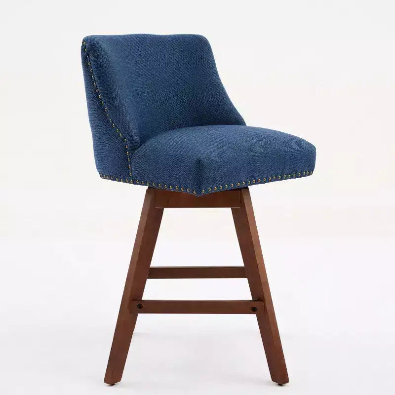 Zeus & Ruta Upholstered Swivel Barstools Set of 2 with 26 Counter Height