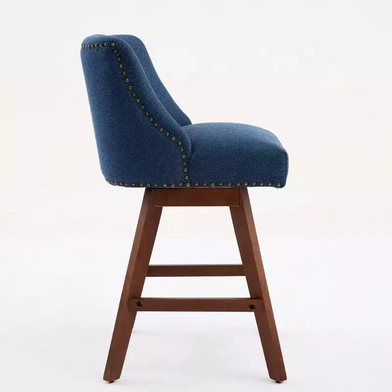 Zeus & Ruta Upholstered Swivel Barstools Set of 2 with 26 Counter Height