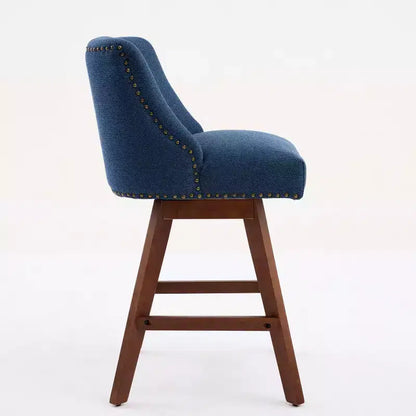 Zeus & Ruta Upholstered Swivel Barstools Set of 2 with 26 Counter Height