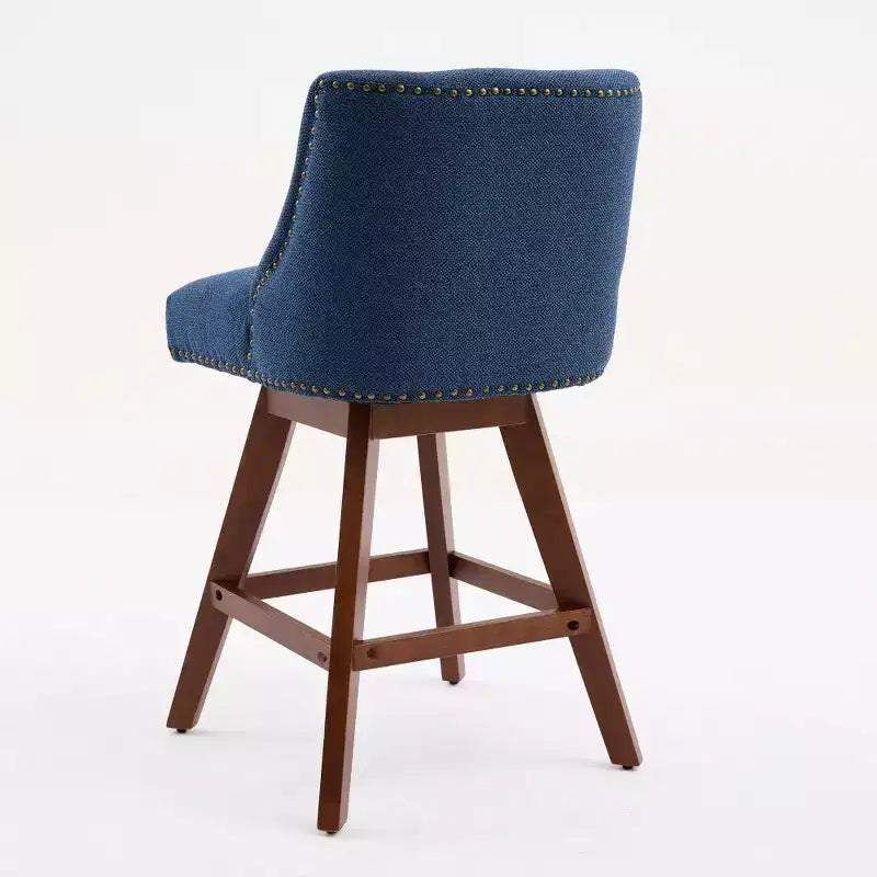 Zeus & Ruta Upholstered Swivel Barstools Set of 2 with 26 Counter Height