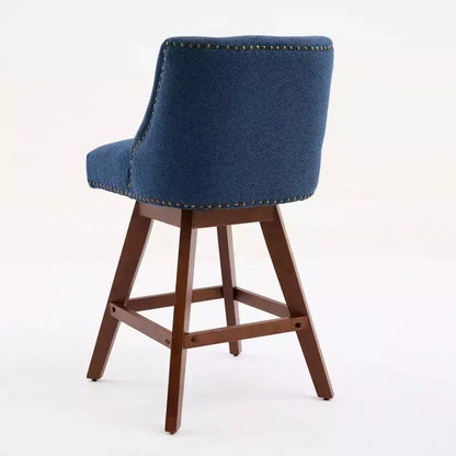 Zeus & Ruta Upholstered Swivel Barstools Set of 2 with 26 Counter Height