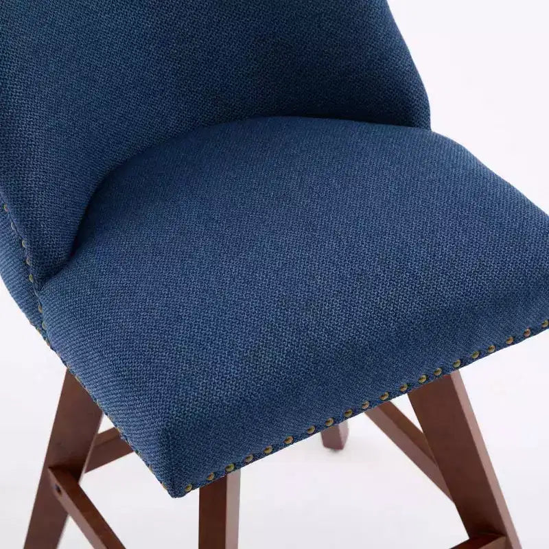 Zeus & Ruta Upholstered Swivel Barstools Set of 2 with 26 Counter Height