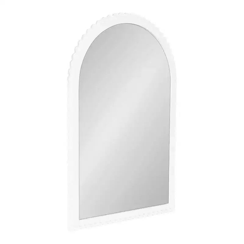 Kate and Laurel Scallia Wooden Arch Mirror, White, 20x30