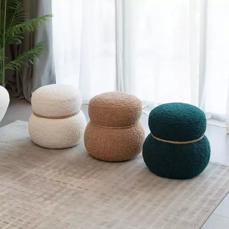 TUYOHW 17.3 Chic Snowman Stool, Sgabello Carino Poggiapiedi, Pouf d'accento per Soggiorno, Poggiapiedi in Broccato con Capacità di 150 libbre