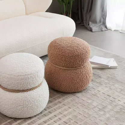 TUYOHW 17.3 Chic Snowman Stool, Sgabello Carino Poggiapiedi, Pouf d'accento per Soggiorno, Poggiapiedi in Broccato con Capacità di 150 libbre