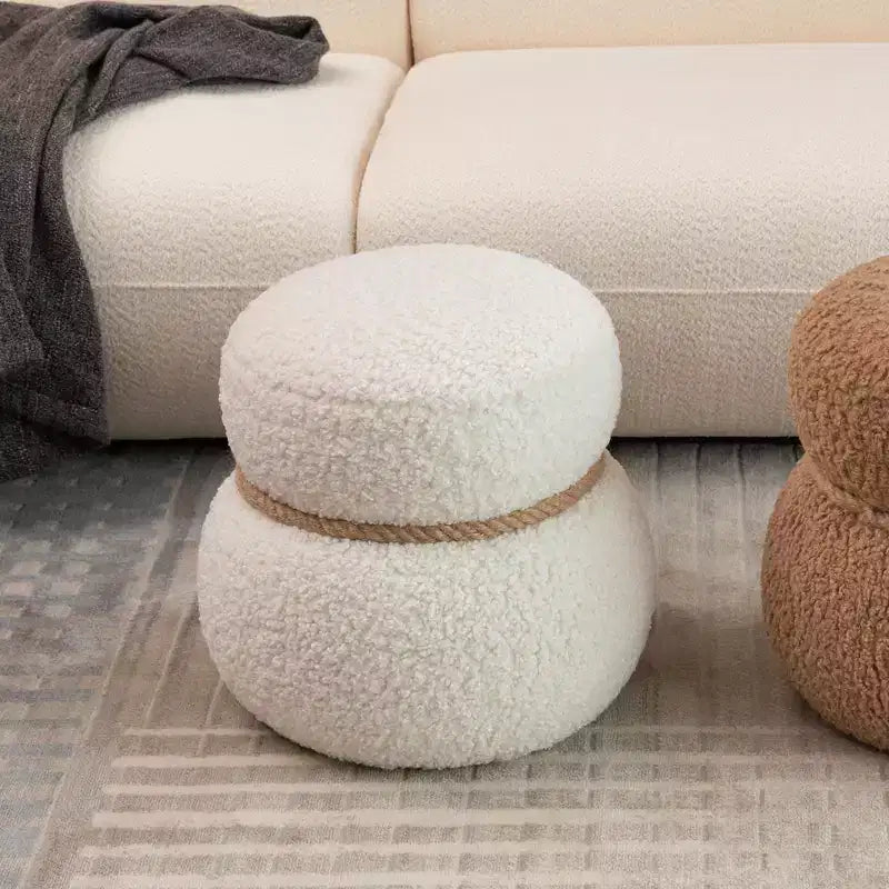 TUYOHW 17.3 Chic Snowman Stool, Sgabello Carino Poggiapiedi, Pouf d'accento per Soggiorno, Poggiapiedi in Broccato con Capacità di 150 libbre
