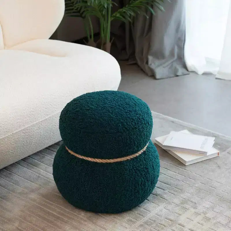 TUYOHW 17.3 Chic Snowman Stool, Sgabello Carino Poggiapiedi, Pouf d'accento per Soggiorno, Poggiapiedi in Broccato con Capacità di 150 libbre