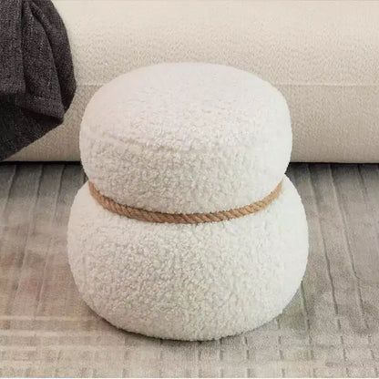 TUYOHW 17.3 Chic Snowman Stool,Cute Footrest Stool,Accent Ottoman for Living Room,Broadcloth Pleat Footstools with 150lbs Capacity