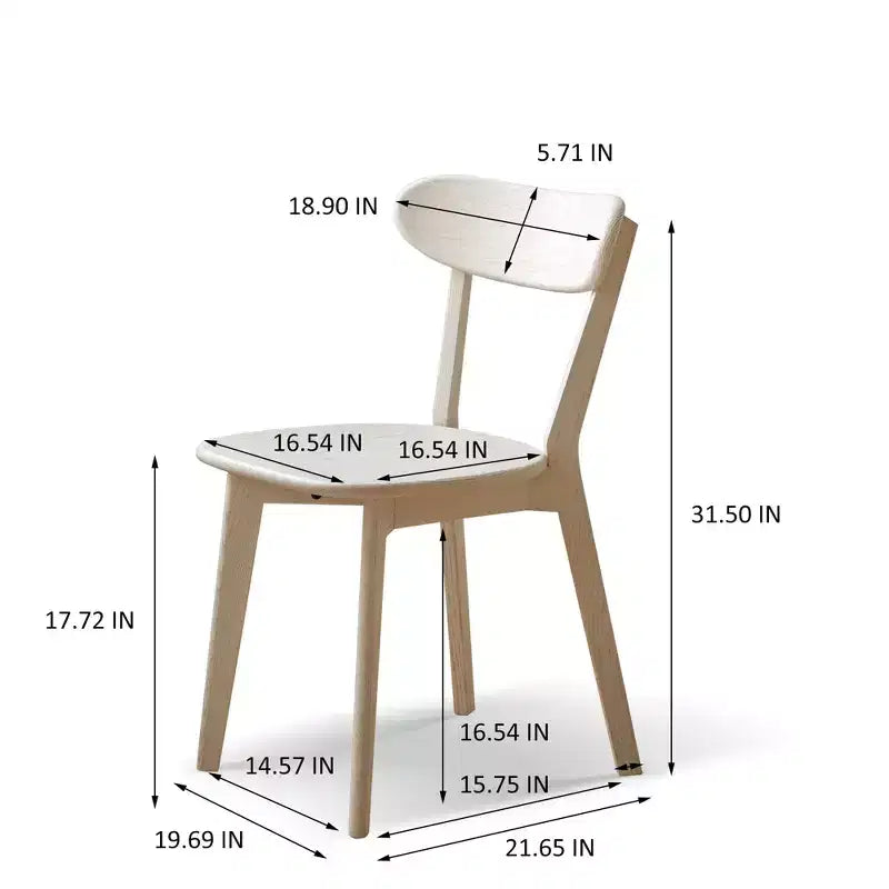 MAYEERTY Mid Century Modern FAS-Grade Oak Dining Chair, Solid Wood Chair for Kitchen Living Room