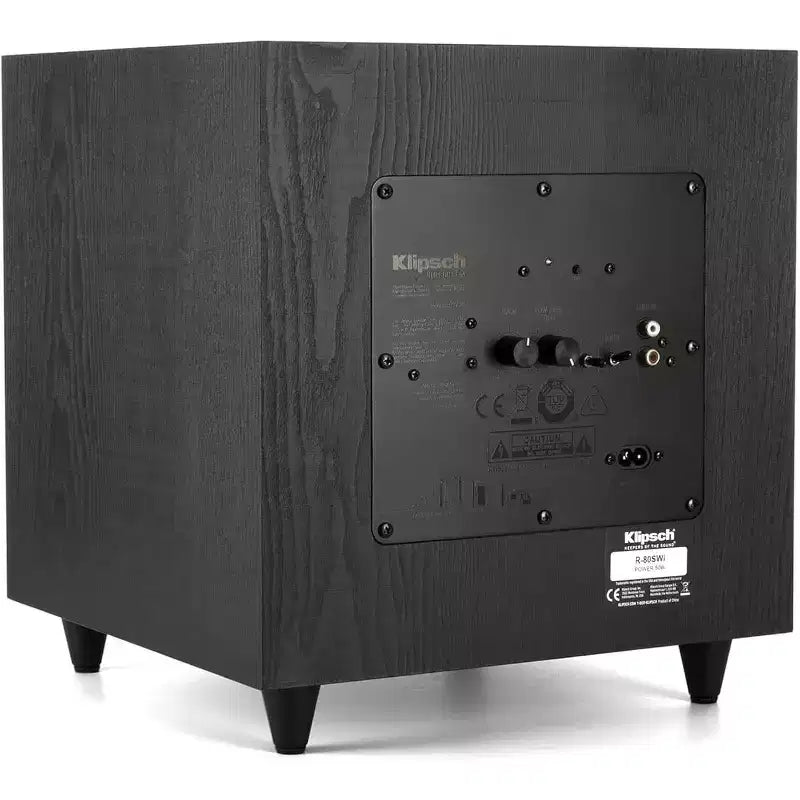 Subwoofer wireless Klipsch R-80SWi da 8 pollici 150W con driver ad alte prestazioni per bassi profondi, colore nero