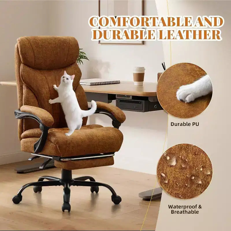 Sedia ergonomica da ufficio, sedia da gaming in PU, altezza regolabile, reclinabile da 90 a 135 gradi, schienale con ruote girevoli a 360 gradi, capacità di 350 libbre per l'ufficio