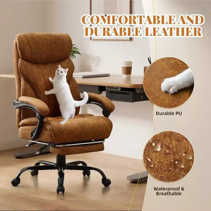 Sedia ergonomica da ufficio, sedia da gaming in PU, altezza regolabile, reclinabile da 90 a 135 gradi, schienale con ruote girevoli a 360 gradi, capacità di 350 libbre per l'ufficio