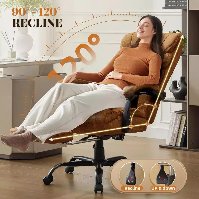 Sedia ergonomica da ufficio, sedia da gaming in PU, altezza regolabile, reclinabile da 90 a 135 gradi, schienale con ruote girevoli a 360 gradi, capacità di 350 libbre per l'ufficio
