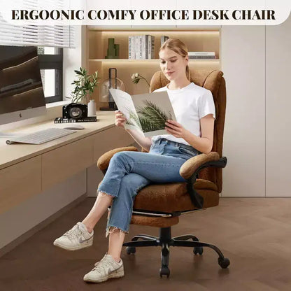 Sedia ergonomica da ufficio, sedia da gaming in PU, altezza regolabile, reclinabile da 90 a 135 gradi, schienale con ruote girevoli a 360 gradi, capacità di 350 libbre per l'ufficio