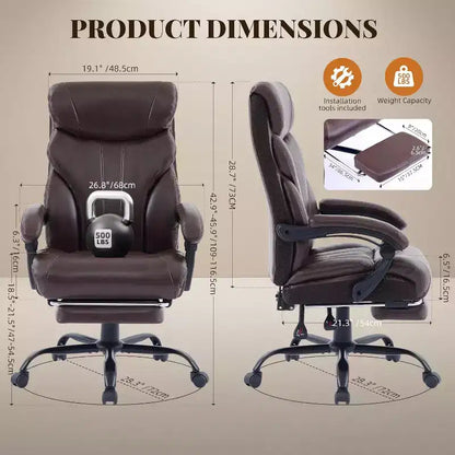 Sedia ergonomica da ufficio, sedia da gaming in PU, altezza regolabile, reclinabile da 90 a 135 gradi, schienale con ruote girevoli a 360 gradi, capacità di 350 libbre per l'ufficio