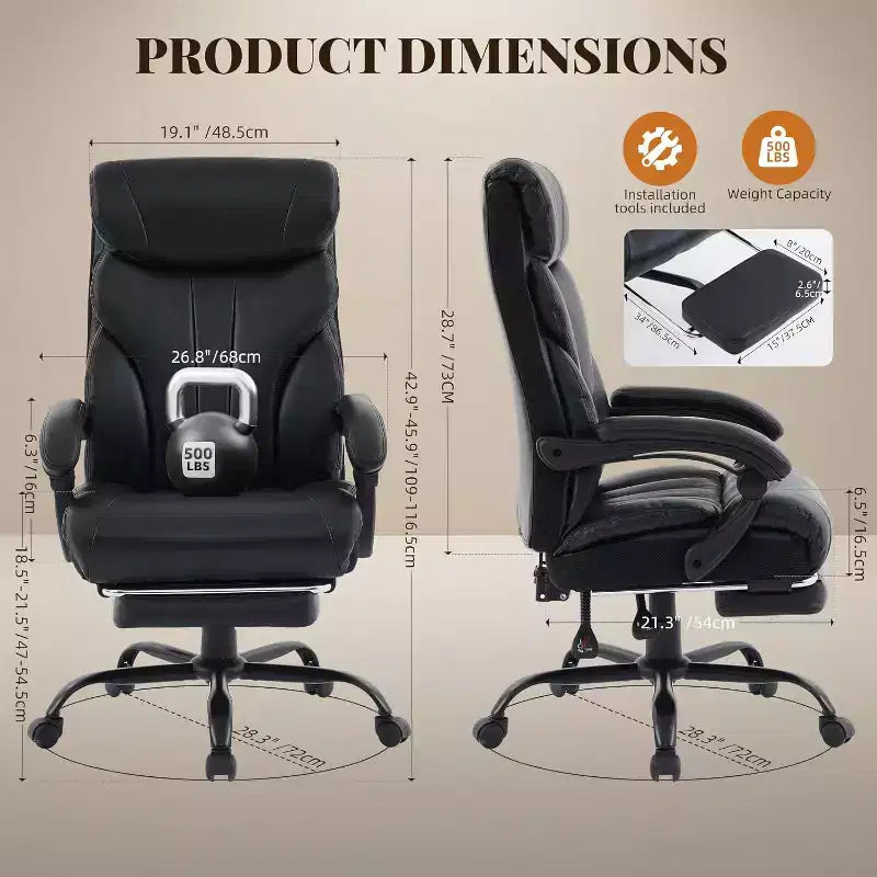 Sedia ergonomica da ufficio, sedia da gaming in PU, altezza regolabile, reclinabile da 90 a 135 gradi, schienale con ruote girevoli a 360 gradi, capacità di 350 libbre per l'ufficio