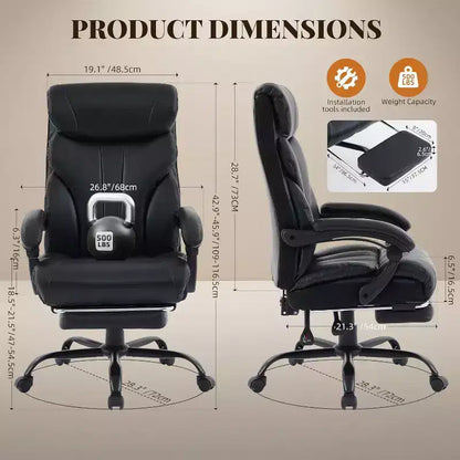 Sedia ergonomica da ufficio, sedia da gaming in PU, altezza regolabile, reclinabile da 90 a 135 gradi, schienale con ruote girevoli a 360 gradi, capacità di 350 libbre per l'ufficio