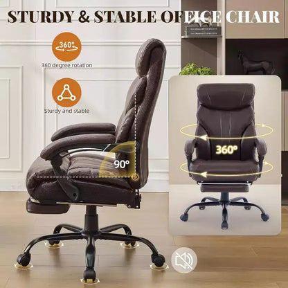 Sedia ergonomica da ufficio, sedia da gaming in PU, altezza regolabile, reclinabile da 90 a 135 gradi, schienale con ruote girevoli a 360 gradi, capacità di 350 libbre per l'ufficio