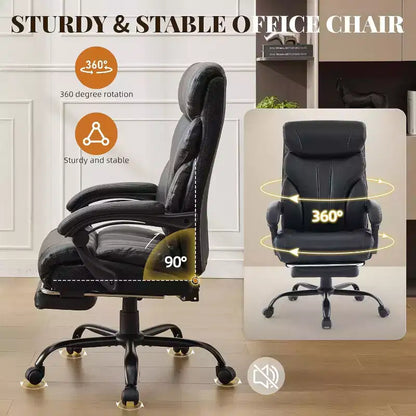 Sedia ergonomica da ufficio, sedia da gaming in PU, altezza regolabile, reclinabile da 90 a 135 gradi, schienale con ruote girevoli a 360 gradi, capacità di 350 libbre per l'ufficio