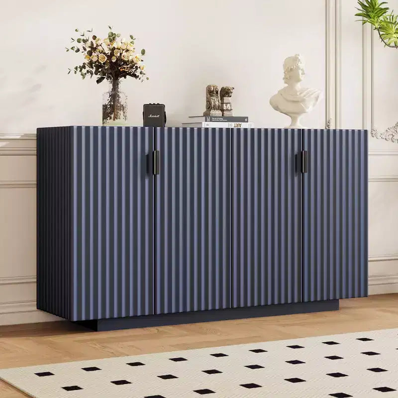 Madia Buffet Clihome con ante scanalate e ampio spazio contenitore, mobile credenza con ripiani regolabili