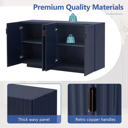 Madia Buffet Clihome con ante scanalate e ampio spazio contenitore, mobile credenza con ripiani regolabili