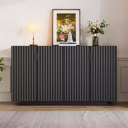 Madia Buffet Clihome con ante scanalate e ampio spazio contenitore, mobile credenza con ripiani regolabili
