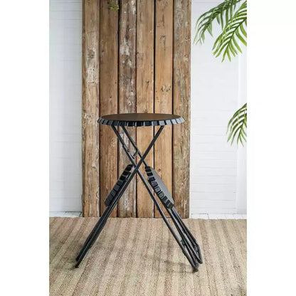 Tavolino nero pieghevole con due sedie 57,5x23,6x39,8