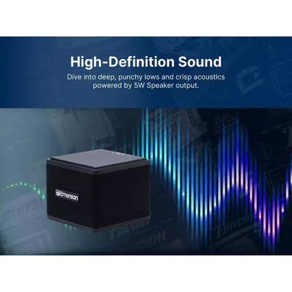 Altoparlanti Bluetooth magnetici impilabili wireless Emerson EAS-3006-BK Sound Blox, connessione istantanea, audio multi-room, ricarica USB-C, subwoofer integrato