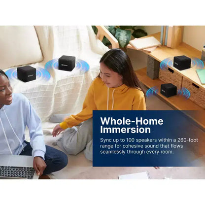 Altoparlanti Bluetooth magnetici impilabili wireless Emerson EAS-3006-BK Sound Blox, connessione istantanea, audio multi-room, ricarica USB-C, subwoofer integrato
