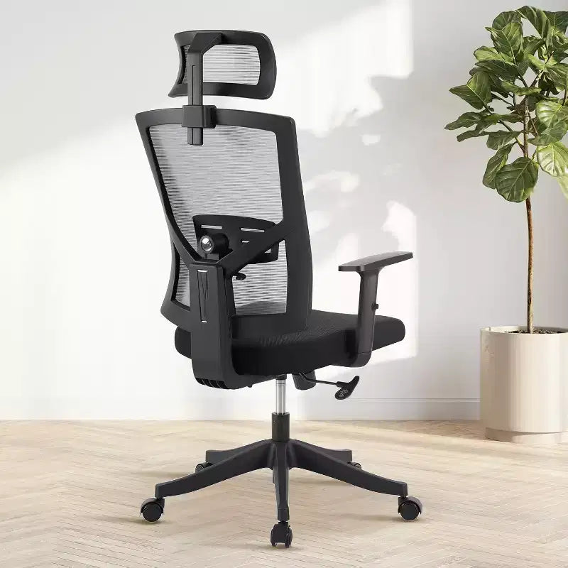 Sedia da ufficio ergonomica, sedia da scrivania regolabile in rete con supporto lombare, sedia direzionale girevole con ruote per casa, ufficio, gaming