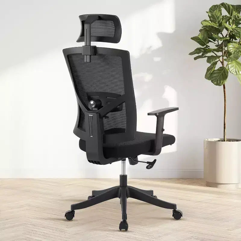 Sedia da ufficio ergonomica, sedia da scrivania regolabile in rete con supporto lombare, sedia direzionale girevole con ruote per casa, ufficio, gaming