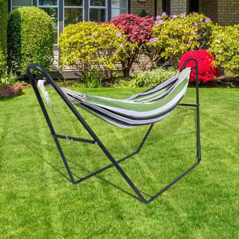 Telaio regolabile per amaca doppia, struttura in acciaio per balcone, portico, terrazza, ponte e giardino, 2,7-4,2 metri, capacità di carico 250 kg