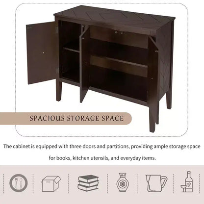 Vintage Accent Storage Cabinet with Adjustable Shelf, Solid Wood Sideboard Console Table Sofa Table