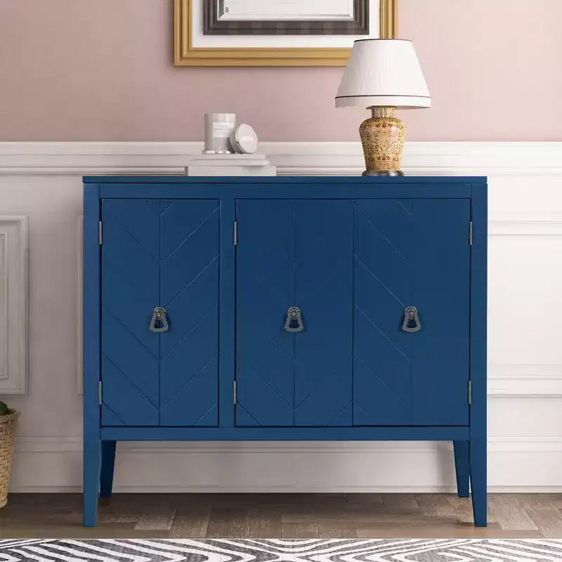 Vintage Accent Storage Cabinet with Adjustable Shelf, Solid Wood Sideboard Console Table Sofa Table