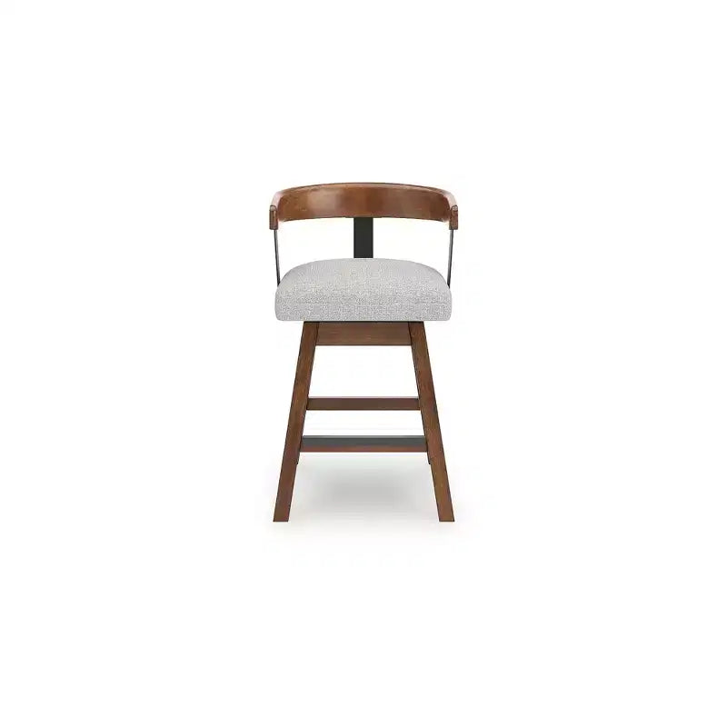 Signature Design by Ashley Ralene Counter Height Upholstered Swivel Barstools, Set of 2, Medium Brown