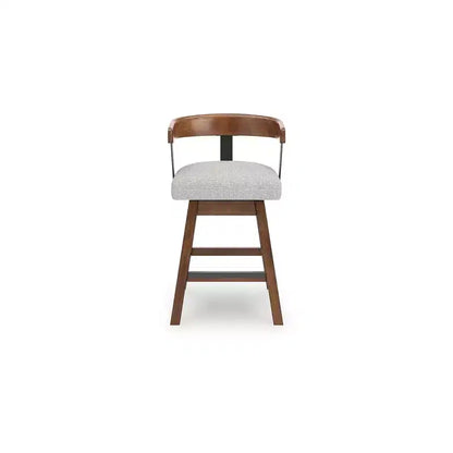 Signature Design by Ashley Ralene Counter Height Upholstered Swivel Barstools, Set of 2, Medium Brown