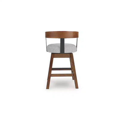 Signature Design by Ashley Ralene Counter Height Upholstered Swivel Barstools, Set of 2, Medium Brown