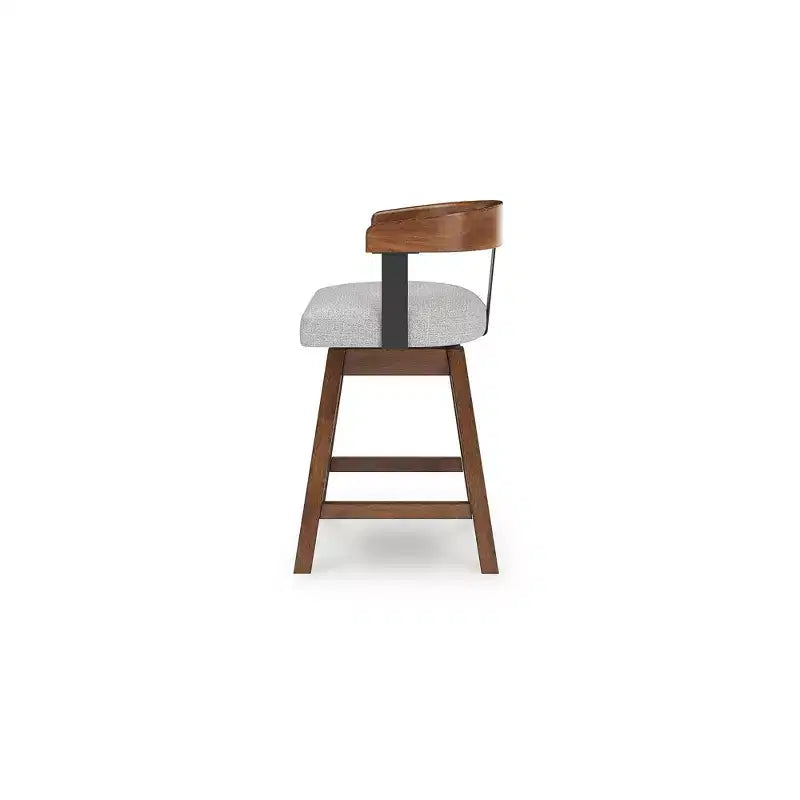 Signature Design by Ashley Ralene Counter Height Upholstered Swivel Barstools, Set of 2, Medium Brown