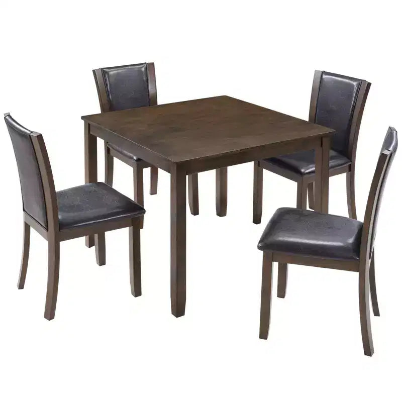 MAYEERTY Set Tavolo da Pranzo Moderno 6 Pezzi, Tavolo in Legno con 4 Sedie e Panchina, Grigio