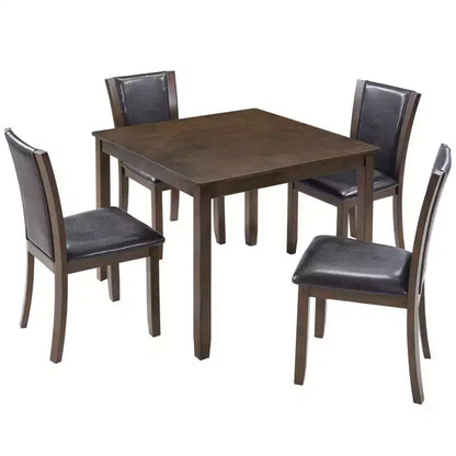 MAYEERTY Set Tavolo da Pranzo Moderno 6 Pezzi, Tavolo in Legno con 4 Sedie e Panchina, Grigio
