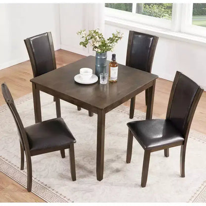 MAYEERTY Set Tavolo da Pranzo Moderno 6 Pezzi, Tavolo in Legno con 4 Sedie e Panchina, Grigio