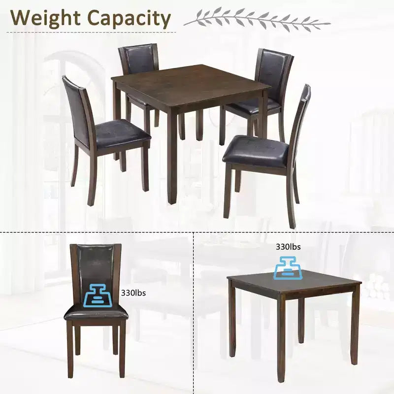 MAYEERTY Set Tavolo da Pranzo Moderno 6 Pezzi, Tavolo in Legno con 4 Sedie e Panchina, Grigio