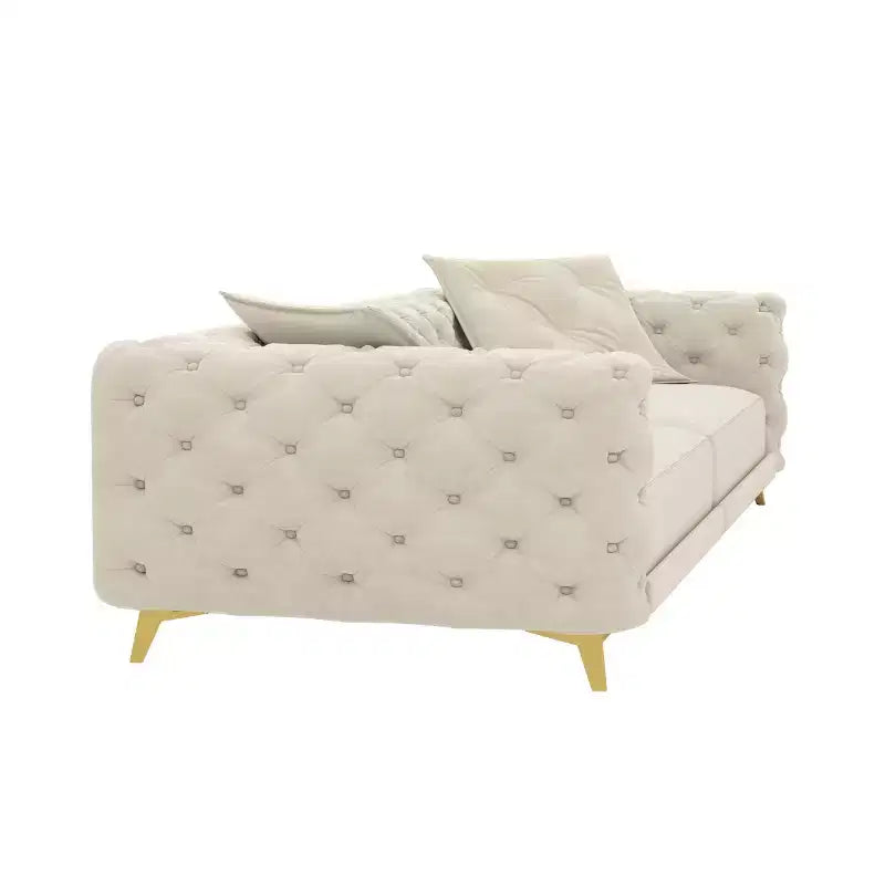Divano letto matrimoniale moderno convertibile con pouf mobile, divano letto estraibile profondo in velluto per soggiorno o camera degli ospiti - Panipeachy